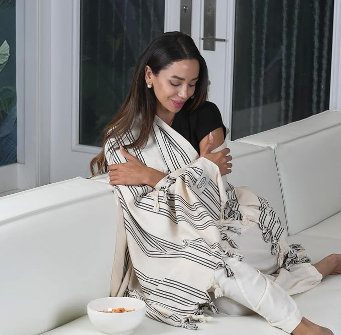 Morrocan Beach Towel | Cotton Blanket Throw, Sand Free, Quick Dry, Turkish Towel - Image 5