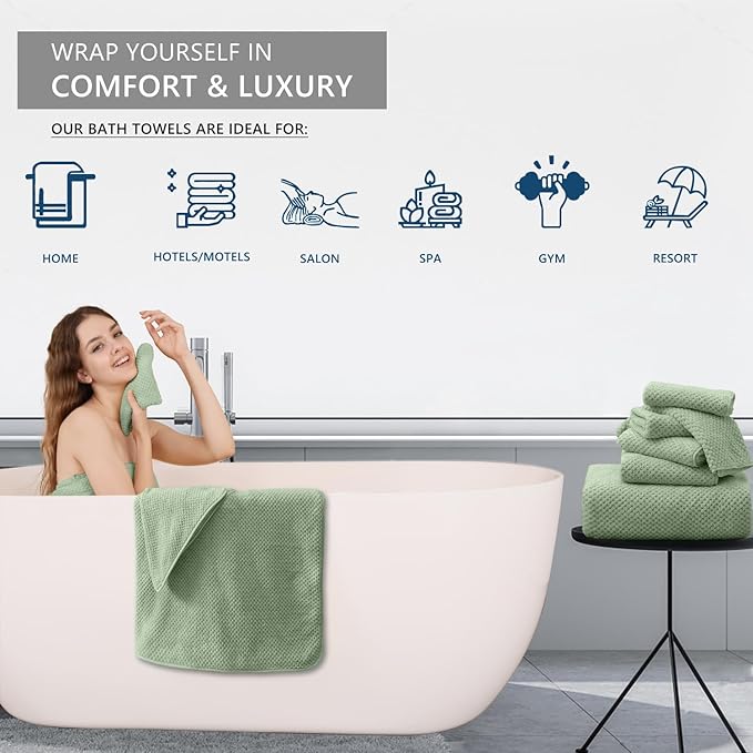 Extra Large Bath Towel Set of 4, Oversized Bath Sheet Super Soft Highly - Image 6