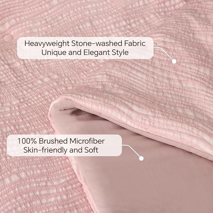 BEDELITE Blush Pink Queen Comforter Set - Image 3