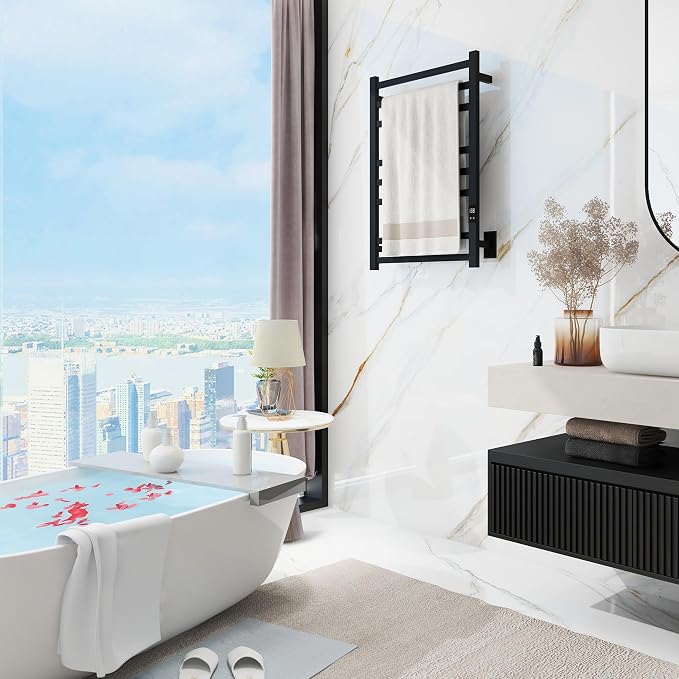 8-Bar Electric Heated Towel Warmer, Fast Heating - Image 8
