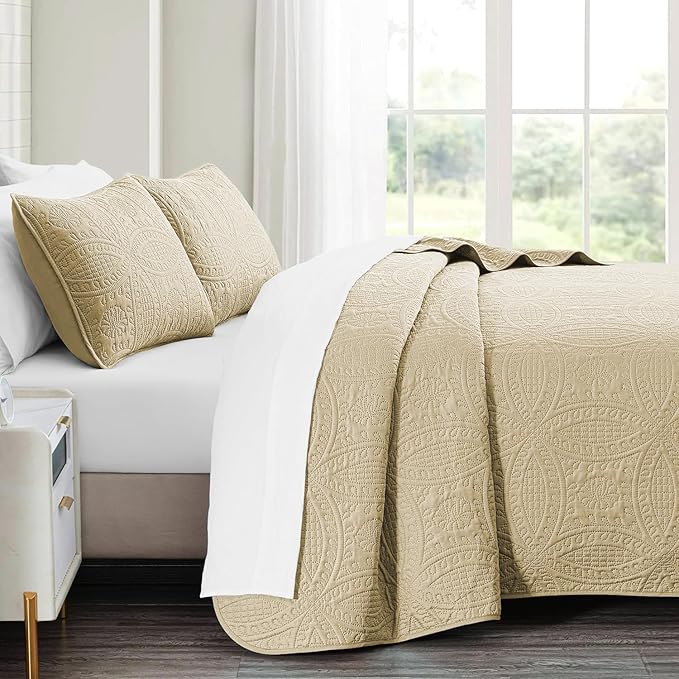 akkialla Queen Quilt Bedding Set, Lightweight Soft Bedspread Coverlet, Modern - Image 4