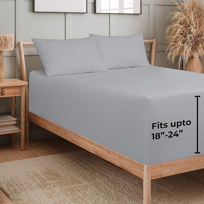 Royale Linens Extra Deep Pocket Full Fitted Sheet Only - Image 2
