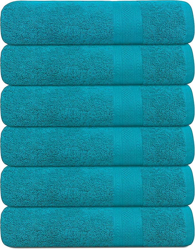 KAHAF COLLECTION 100% Cotton Bath Towels, 24x48 Pack of 6 Towels, Quick Dry by KAHAF+COLLECTION