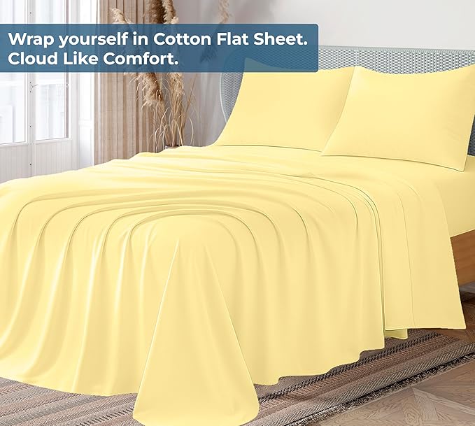 Royale Linens 100% Organic Cotton Full Flat Sheet Only - Image 2