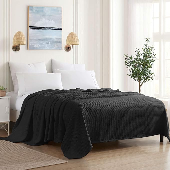 Sweet Home Collection 100% Fine Cotton Blanket Luxurious Weave Stylish Design by SweetHomeCollection