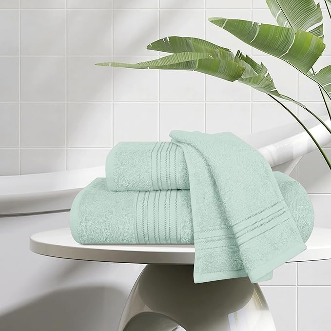 BOUTIQUO Ultra Soft 3 Pack Cotton Towel Set, Contains a Bath Towels 28x55 inch - Image 3