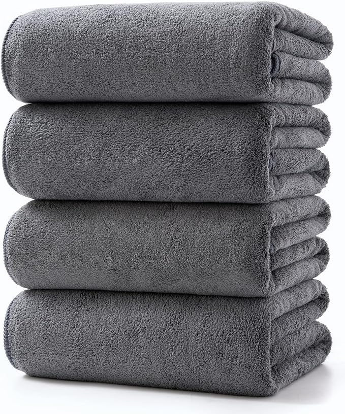 Lumimi Towels 4 Soft Microfiber Bath Towel Set Salon Gym Yoga Travel Super by Lumimi