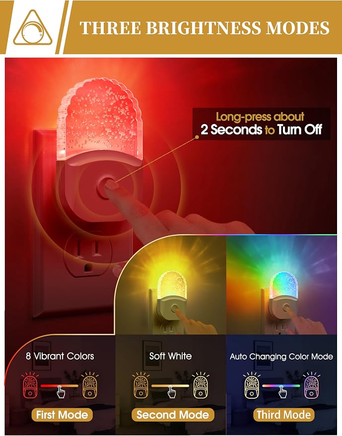 DORESshop 8-Color RGB LED Night Light Plug into Wall, Kids Room - Image 3