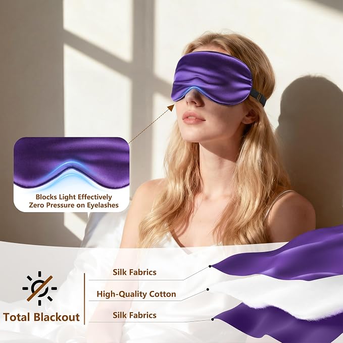 Sleep Mask Silk Eye Mask for Men Sleeping Mask, Adjustable Elastic Strap for - Image 3