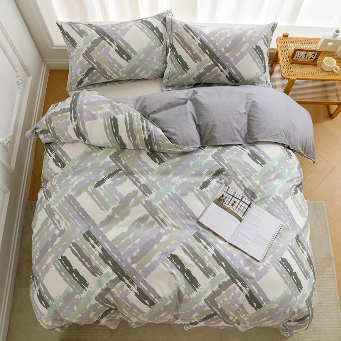 OAITE Duvet Cover Set Queen Size Floral Pattern Ultra Soft 100% Cotton Duvet - Image 4