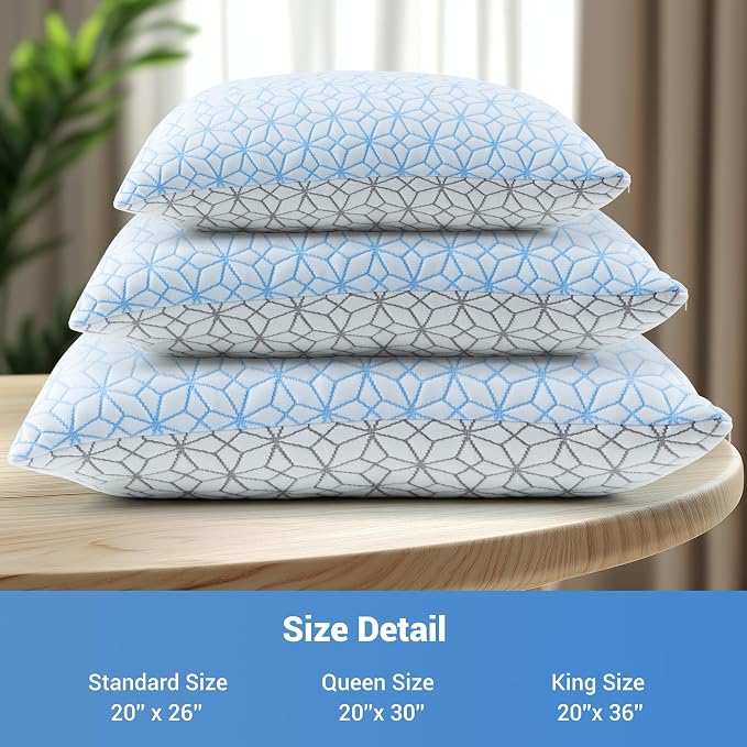 puredown® Pillows Queen Size Set of 2, Cooling Pillow Queen Size 2 Pack - Image 7
