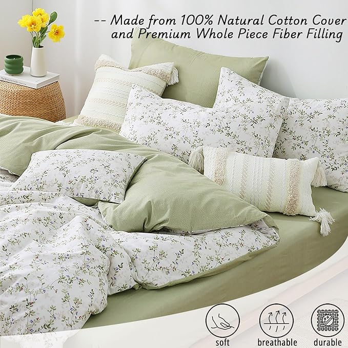 LEMIROE Botanical Cotton Comforter King Size - Image 2