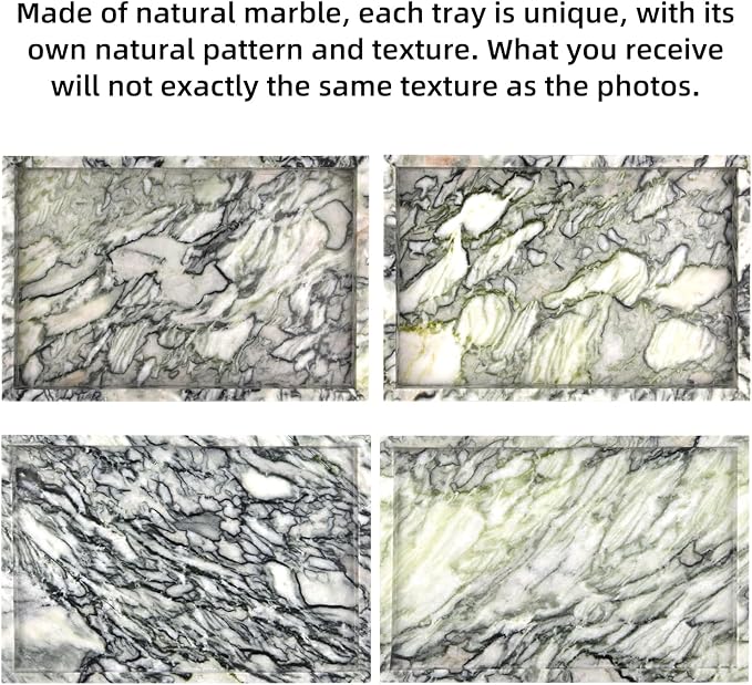 Marble Bathroom Vanity Tray, Natural Luxury Vanity Home Kitchen Bathroom Table - Image 5