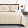 Love's cabin King Size Quilt Bedding Set Beige Bedspreads by Lovescabin