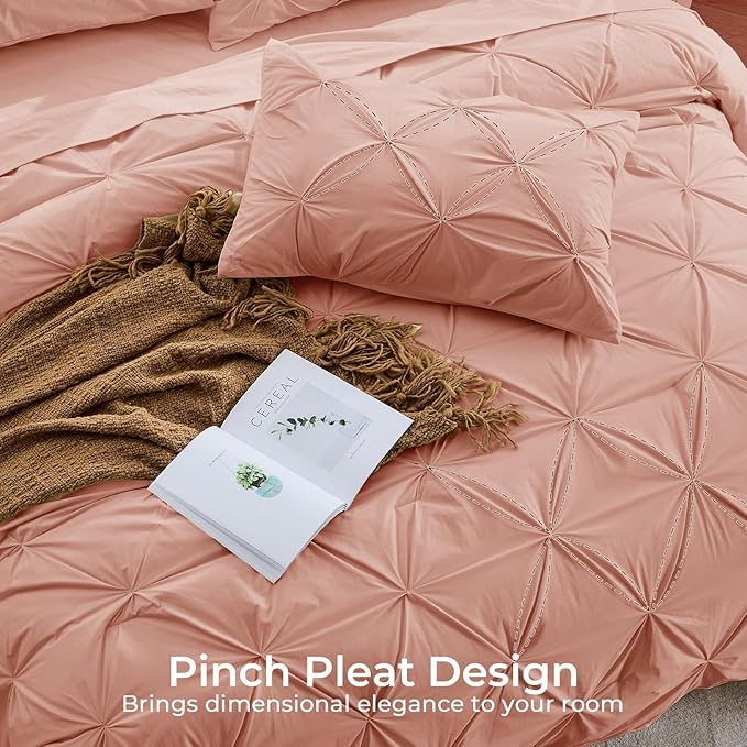 Sasttie Full Size Comforter Set, 7-Piece Bed in a Bag Double, Pintuck Bedding - Image 4