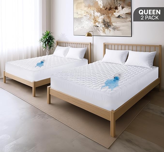 Utopia Bedding 2 Pack Waterproof Mattress Protector, Queen Mattress Pad - Image 2