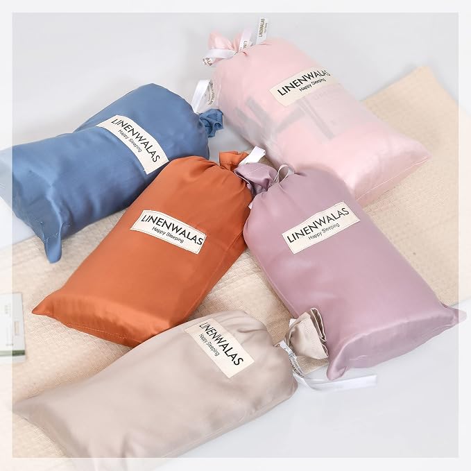LINENWALAS Fitted Sheet Only Viscose Derived from Bamboo, Bottom Sheet - Image 4