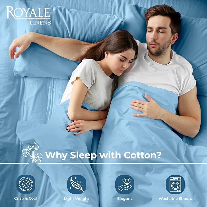 Royale Linen 100% Organic Cotton Twin XL Flat Sheet Only - Image 3