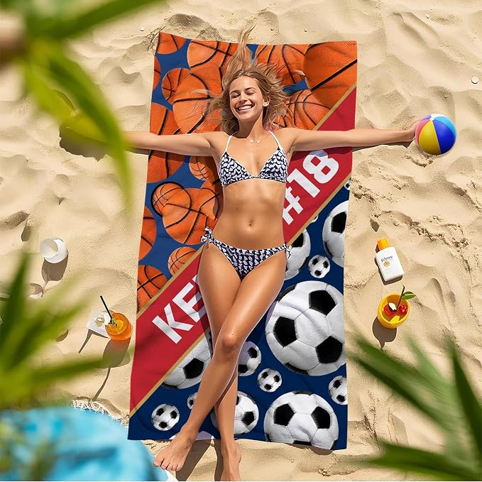 Personalized Beach Towel With Name, Custom Beach Towel with Text, Customized - Image 7