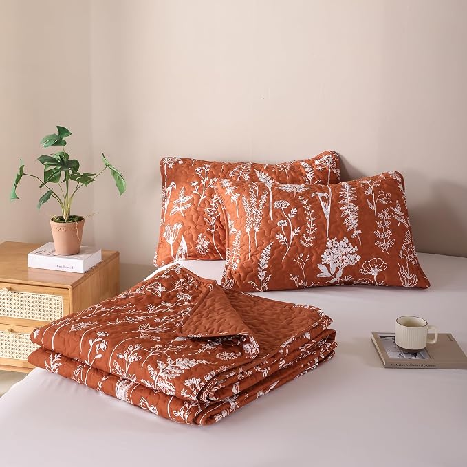 JANZAA Terracotta Bed Spread Boho Quilt - Image 9
