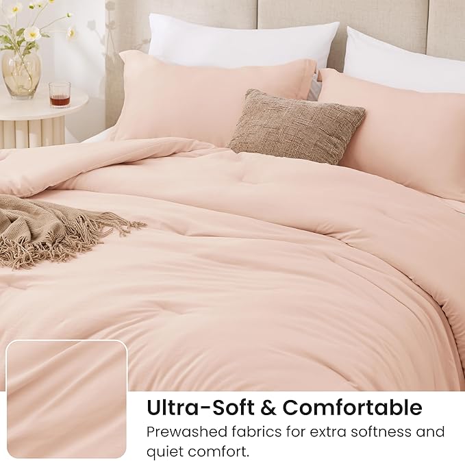 Love's cabin Pink King Size Comforter Set, 3-Piece Prewashed Bed Set - Image 4