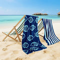 CASA COPENHAGEN Miami Towel 2Pcs Fish Indigo by CASACOPENHAGEN