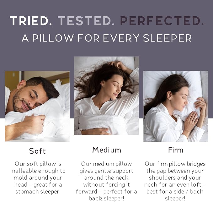 Lincove Cloud Natural Canadian Down Pillow, 100% Cotton Shell, 500 Thread Count - Image 4