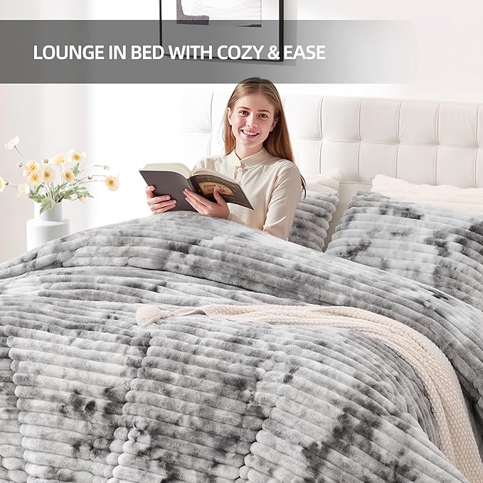 Smoofy Fluffy Full Size Comforter Sets 3 Pieces - Image 6