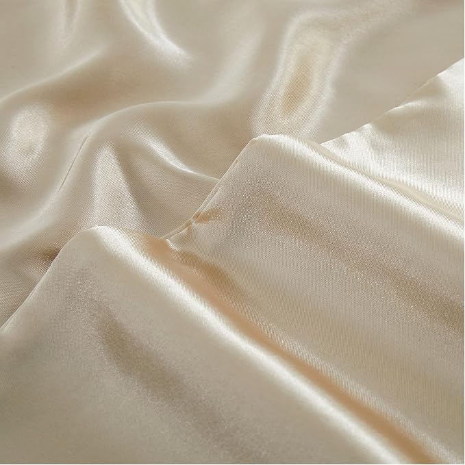 Aormenzy Satin Body Pillow Cover Set of 2, 20x54 Inches Taupe Case - Image 5