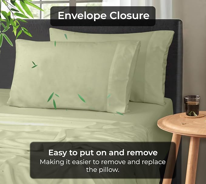 Royale Linen Cooling Pillow Cases Standard Size Set of 2-100% Rayon Derived - Image 6