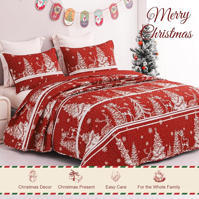 Exclusivo Mezcla Reversible Christmas Quilts King Size - Image 2