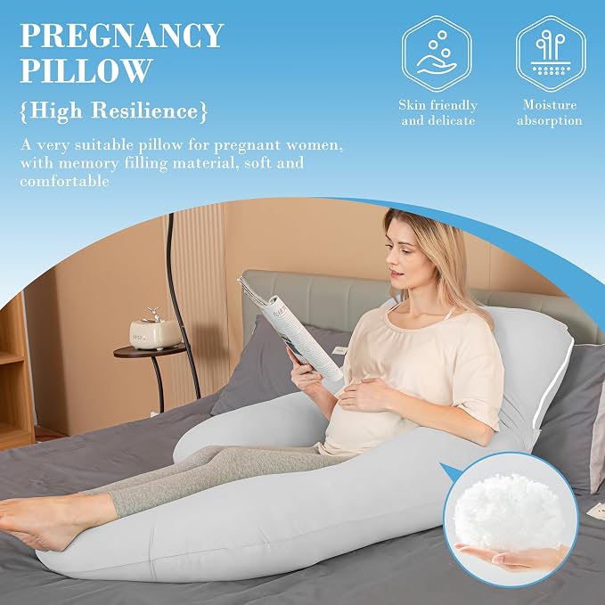 Cute Castle Cooling Cover Pregnancy Pillows, Soft U-Shape Maternity Pillow - Image 4