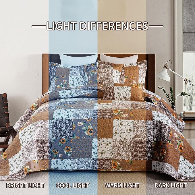 BEDIFANY Cotton Filling Queen Quilt Set - Image 7