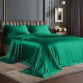 BEDELITE California King Sheets Set, Luxury Soft Dark Green Satin Sheets by BEDELITE