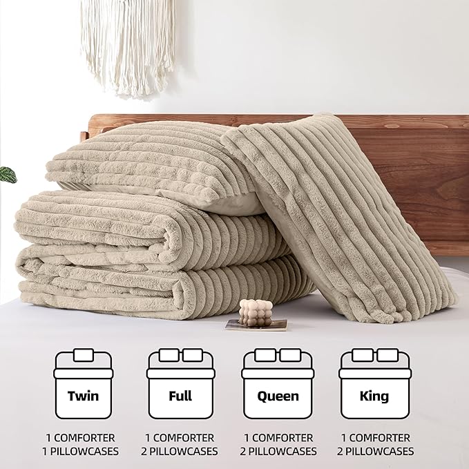 Smoofy Fluffy Full Size Comforter Sets 3 Pieces - Image 7