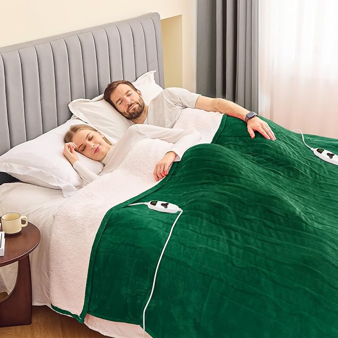 greenoak Heated Blanket Electric Queen Size 84"X90" Dual Control, Heating - Image 3