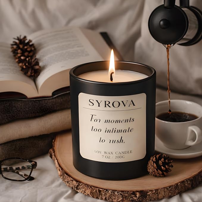 Amber & Tonka Bean Candle, Luxury Scented Soy Candle 7oz, Warm Cozy Fragrance - Image 9