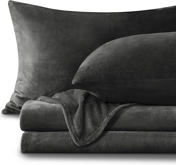 BEDELITE Flannel Sheets Queen Size Dark Grey by BEDELITE