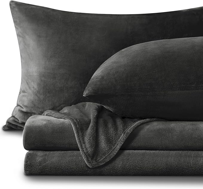 BEDELITE Flannel Sheets King Size Dark Grey by BEDELITE