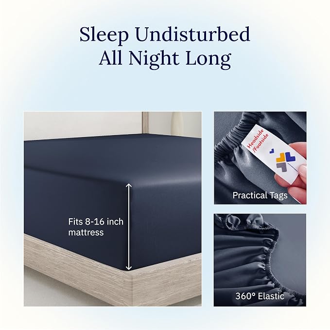 California Design Den California King Fitted Sheet Cotton, Deep Pocket 400 - Image 6