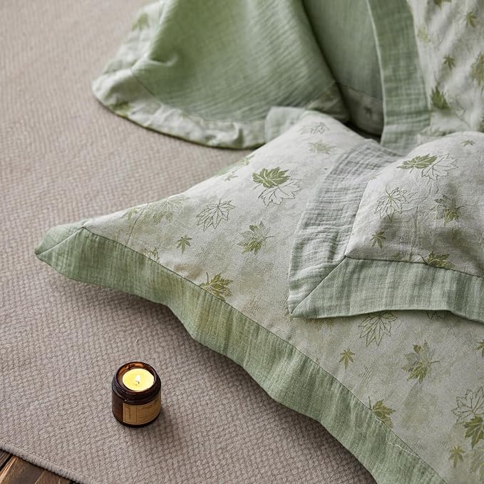 mixinni Yarn-Dyed Jacquard Duvet Cover Queen, Soft Breathable Double Layer Gauze - Image 7