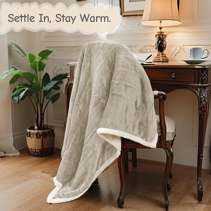 Electric Heated Blanket Throw Size 50"x60", Soft Flannel - Image 2