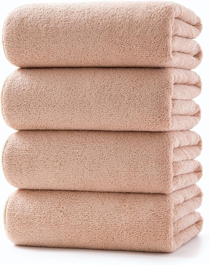 Lumimi Towels 4 Pack Soft Microfiber Bath Towel Set Salon Gym Yoga Travel Very by Lumimi