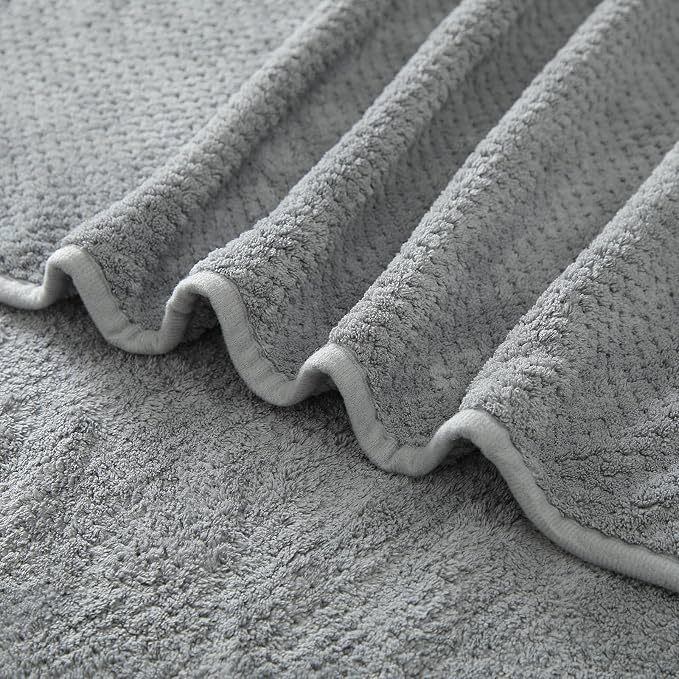 8 Pack Towel Set Gray Oversized Bath Sheet Sets - Image 4