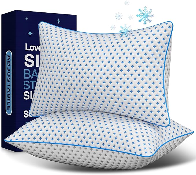 Memory Foam Pillows 2 Pack – Adjustable Loft Cooling Pillows Standard Size Set by Unknown