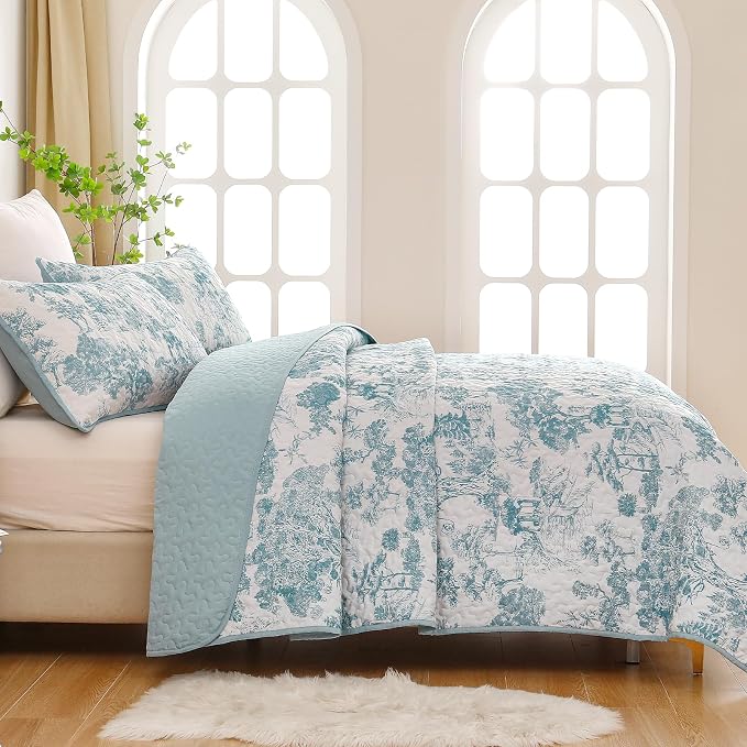 WONGS BEDDING Botanical Quilt Set King Size - Image 3