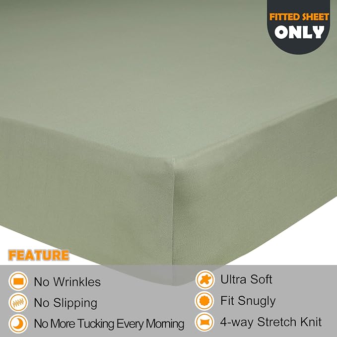 Soft Stretch Queen Size Fitted Sheet Only - Image 2