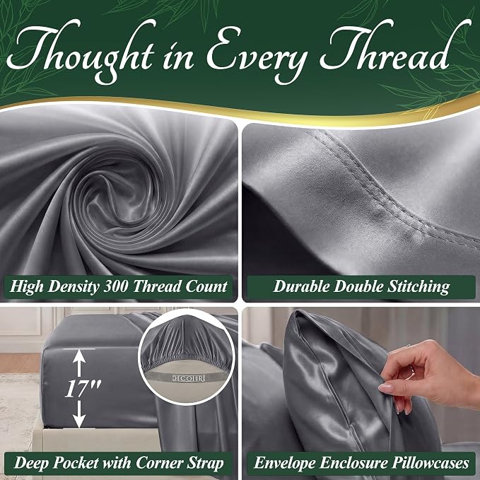 DECOLURE 100% Viscose Derived from Bamboo Sheets Full Size - Image 4