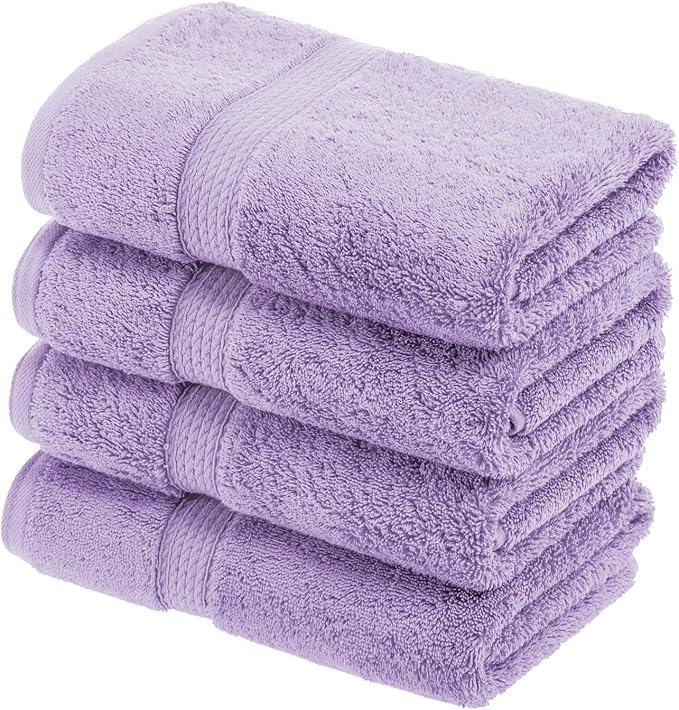 SUPERIOR Egyptian Cotton Pile Hand Towel Set of 4, Ultra Soft Luxury Towels - Image 2