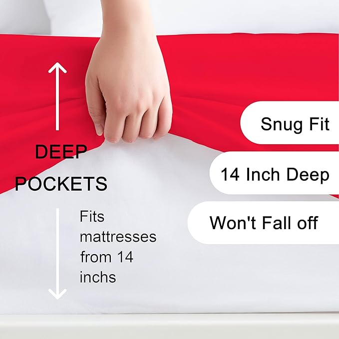 Hotella 100% Microfiber Twin Size Fitted Sheet Only, Ultra Soft Hotel Quality - Image 2